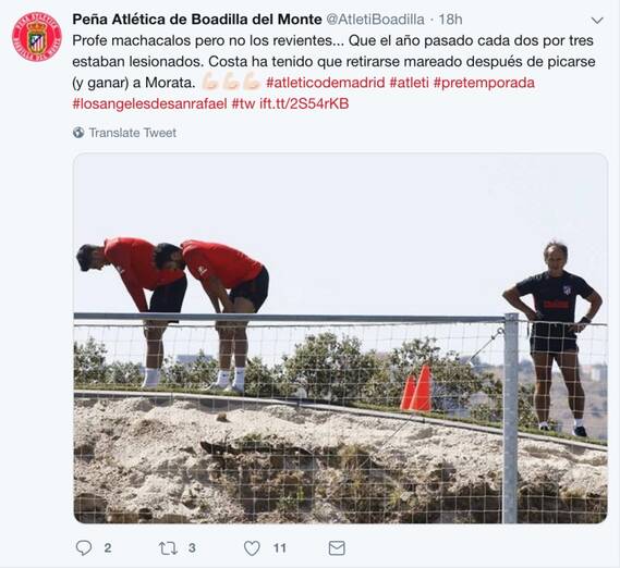 La peña Atlética de Boadilla, pide más cabeza atletico madrid profe ortega