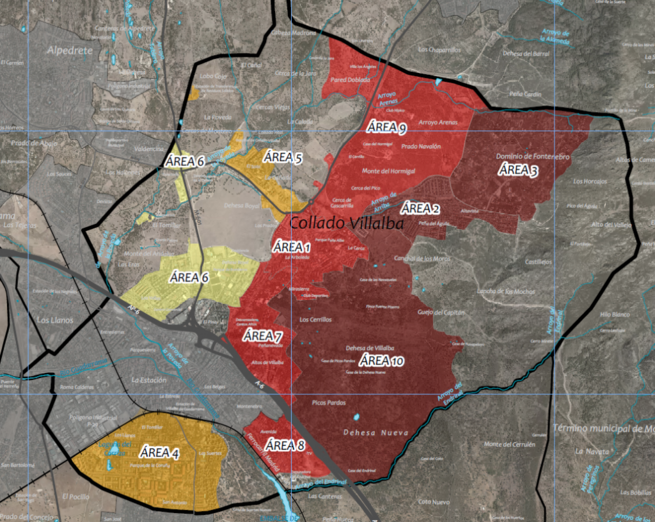Collado Villalba diseña el Plan de Actuación Municipal Ante Incendios Forestales mapa plan contra incendios 1
