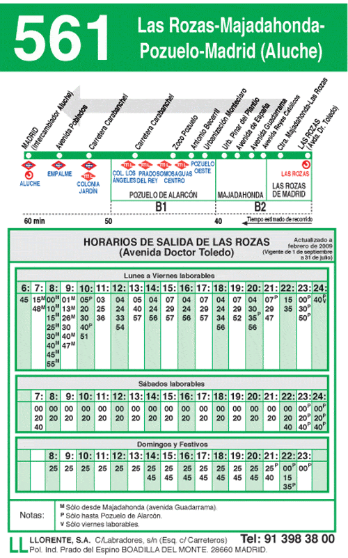 Mejoras en horarios y frecuencias de las líneas de autobuses 656-A y 561 561vuelta