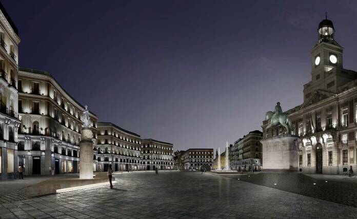 Así será la nueva Puerta del Sol que estará lista en 2023 Puerta del Sol Reformada de noche