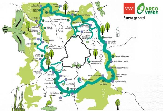 El Arco Verde: una autopista de 200 kilómetros de naturaleza que bordeará Madrid mapa arco verde planta general