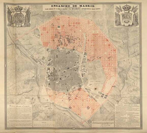 La desconocida casa palacio del autor del Ensanche de Madrid plano del ensanche de madrid 1861 copia