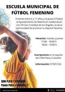 Villaverde tendrá una nueva escuela de fútbol dedicada a niñas y adolescentes 220224 Cartel Escuela Municipal Futbol Femenino 724x1024 1