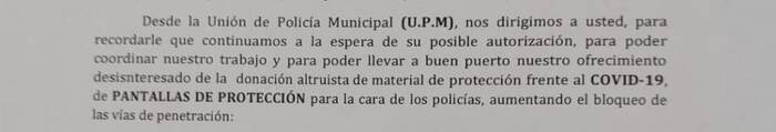 El Ayuntamiento prefirió pagar comisiones millonarias a aceptar mascarillas gratuitas de la Unión de Policía Municipal RECORTE UPM