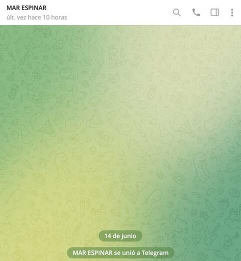 Mar Espinar descubre Telegram en junio de 2023 Imagen de WhatsApp 2023 06 14 a las 17.43.16