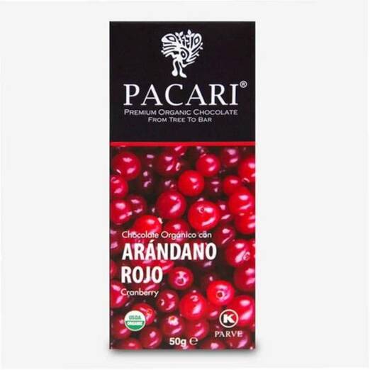 Adelanta tu 'Navidad Gourmet' también desde Madrid con Pacari chocolate organico con arandano rojo 60 cacao 50g